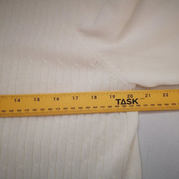 Alia Petites Ladies Small Cable Stitch Cream Colored Sweater - Picture 7 of 9